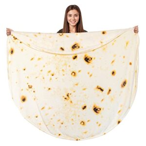 funupup burritos tortillas blanket double sided, 71 inches adult size giant funny realistic food throw blanket 290 gsm soft warm flannel taco blanket
