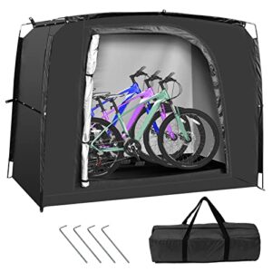 bike storage tent portable shed cover for bikes, lawn mower, garden tools, waterproof outdoor backyard storage tent shelter
