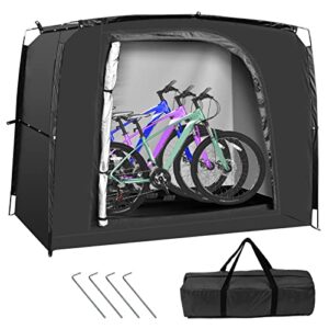 Bike Storage Tent Portable Shed Cover for Bikes, Lawn Mower, Garden Tools, Waterproof Outdoor Backyard Storage Tent Shelter