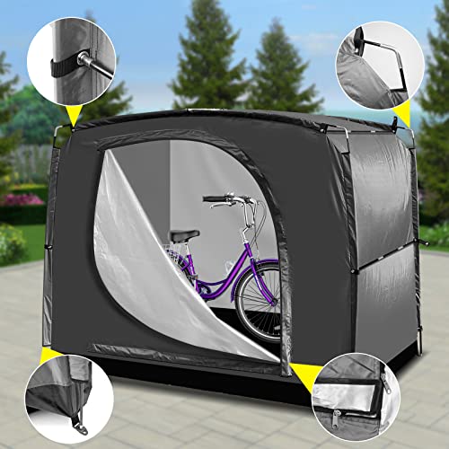 Bike Storage Tent Portable Shed Cover for Bikes, Lawn Mower, Garden Tools, Waterproof Outdoor Backyard Storage Tent Shelter