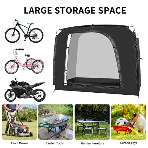 Bike Storage Tent Portable Shed Cover for Bikes, Lawn Mower, Garden Tools, Waterproof Outdoor Backyard Storage Tent Shelter