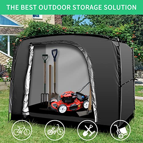 Bike Storage Tent Portable Shed Cover for Bikes, Lawn Mower, Garden Tools, Waterproof Outdoor Backyard Storage Tent Shelter