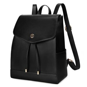 missnine small backpack purse for women fashion pu leather mini backpack girls ladies travel bag casual daypack black
