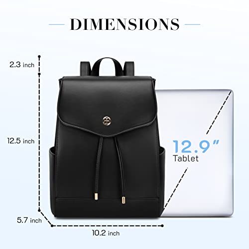 Missnine Small Backpack Purse for Women Fashion PU Leather Mini Backpack Girls Ladies Travel Bag Casual Daypack Black