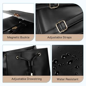 Missnine Small Backpack Purse for Women Fashion PU Leather Mini Backpack Girls Ladies Travel Bag Casual Daypack Black