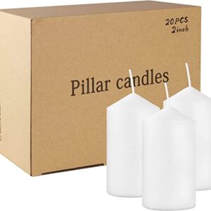 2x4 High White Pillar Candles, Set of 20, Unscented. Bulk Buy. Ideal for Wedding, Emergency Lanterns, Spa, Aromatherapy, Party