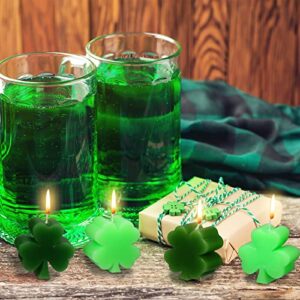 12 Pcs St. Patrick's Day Handmade Delicate Clover Candles St. Patrick's Day Lucky Candles Freestanding Irish Shamrock Green Candles Irish Candle Decoration for Festival Party Home Decoration