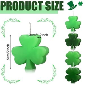 12 Pcs St. Patrick's Day Handmade Delicate Clover Candles St. Patrick's Day Lucky Candles Freestanding Irish Shamrock Green Candles Irish Candle Decoration for Festival Party Home Decoration