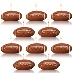 10 count football shaped candles sports unscented birthday candles football cake decorations for baby shower wedding party supply