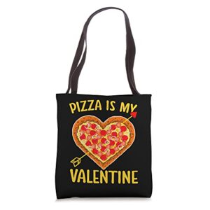 pizza is my valentine funny valentines day boys girls kid tote bag