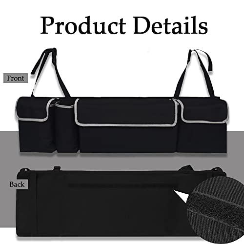 ASUBHA Car Trunk Organizer and Storage, Car Trunk Organizer, Folding Car Trunk Organizer, Collapsible Cargo Storage Bag with 4 Pockets, Backseat Hanging Organizer for SUV, Truck, MPV