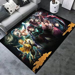anime rug thickened non-slip locking edge large size customized area rug, cartoon mats carpet decoration for the bedroom living room dormitory (06, 24×36 inch)