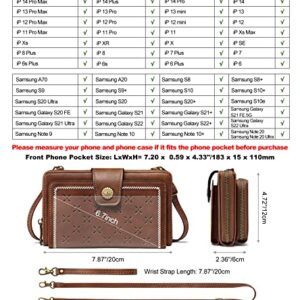 S-ZONE Crossbody Cell Phone Purse Wristlet Wallets for Women RFID Blocking Phone Wallet with 2 Straps