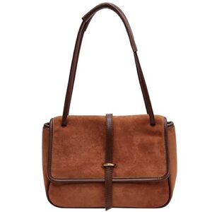 mudono handbags for women soft suede tote bag spacious square shoulder purse vintage crossbody messenger satchel