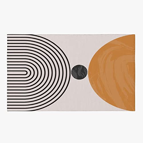 Modern Abstract Mid Century Geometry Area Rug, Boho Abstract Art Print Indoor Carpet, Rugs Floor Carpet, Indoor Non-Slip Rug for Room Sofa Living Room Mat Bedroom Home Decor 6 x 4ft