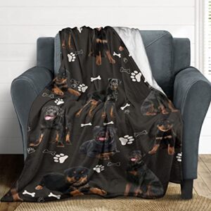 grjirac rottweiler dog throw blanket for home living room decor,lightweight blanket gifts for women men kids multicolor 50x60inch