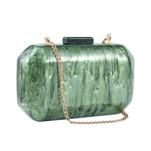 wydzrt women’s handbag marble acrylic purse elegant evening clutch handbag crossbody bag (green)
