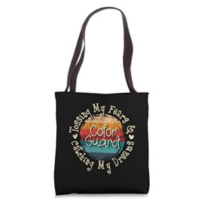 tossing my fears & catching my dreams – flag colorguard tote bag
