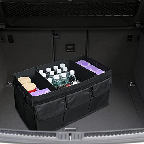 Car Duffle Bag Multiple Storage Compartments Car Trunk Organizer Container Foldable Car Trunk Extra Storage Space Box (D 48 * 28 * 30cm)