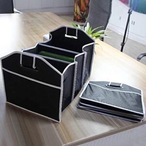 Car Trunk Storage Box Oversized Foldable Storage Box with Compartment Car Seat Storage Bag Storage Bag Car Accessories (Svart 50x32.5x32.5cm)