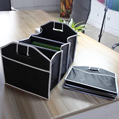 Car Trunk Storage Box Oversized Foldable Storage Box with Compartment Car Seat Storage Bag Storage Bag Car Accessories (Svart 50x32.5x32.5cm)