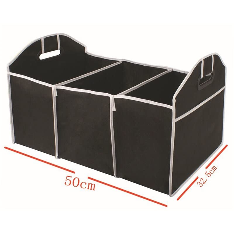 Car Trunk Storage Box Oversized Foldable Storage Box with Compartment Car Seat Storage Bag Storage Bag Car Accessories (Svart 50x32.5x32.5cm)