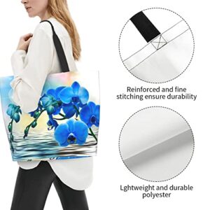 DHWUIASF Beautiful Orchid Printed Large Capacity Portable Tote Shoulder Bag, Suitable For Shopping