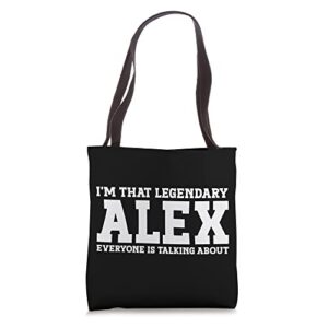 alex personal name funny alex tote bag