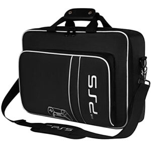 alltripal carrying case compatible with playstation 5 console, case travel bag & protective shoulder storage bag compatible with ps5 disc/digital edition headset/controller/stand/game cards & more