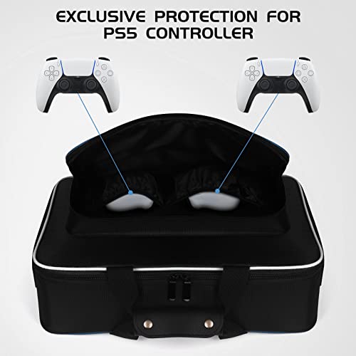 Alltripal Carrying Case Compatible with PlayStation 5 Console, Case Travel Bag & Protective Shoulder Storage Bag Compatible with PS5 Disc/Digital Edition Headset/Controller/Stand/Game Cards & More