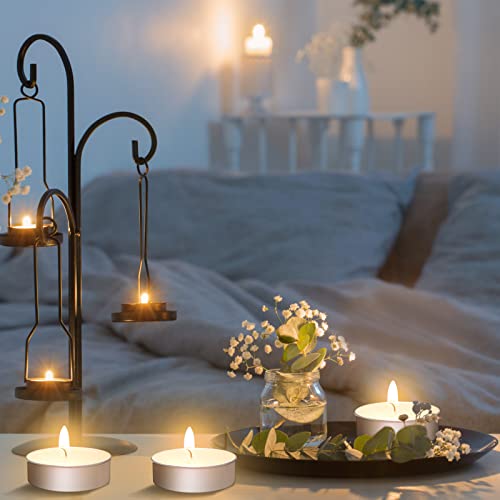 200 Pcs Scented Tea Lights Candles Vanilla Tea Candles, 4 Hour Long Burn Time White Small Candle for Christmas Home Wedding Party Holiday Dinner Table Decoration