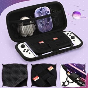 Weewooday Carrying Case Compatible with Nintendo Switch OLED, Hard Shell Protective Cover Travel Bag with 12 Game Card Slots Compatible with Switch Console and Accessories