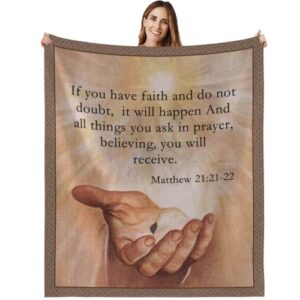 socofuz inspirational gifts for women men, scripture blanket, christian gifts for women faith, christian, religious, catholic, encouragement gifts, throw blanket for prayer and compassion 50×60 inches