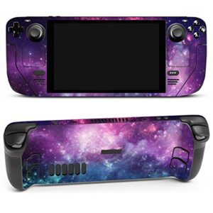 full body vinyl skin stickers decal cover for steam deck handheld gaming pc – purple space