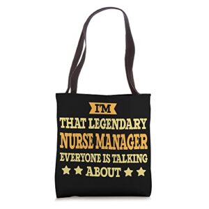 nurse manager job title employee funny worker nurse manager tote bag