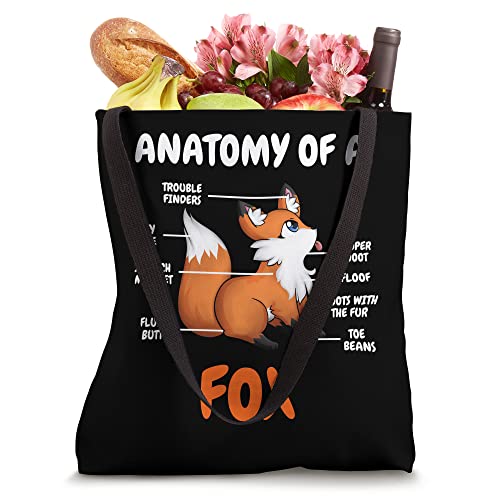 Anatomy Of a Fox Funny animal Sweet carnivore Fox Tote Bag