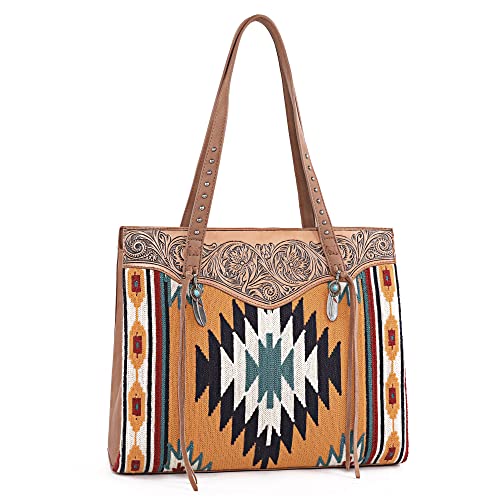 Montana West Aztec Tapestry Hobo Bag with Wallet Western Purse and Handbag for Women MBB-TR145G-816BR