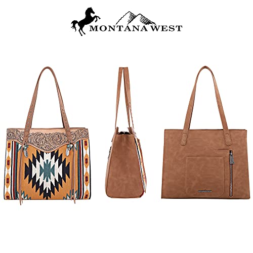 Montana West Aztec Tapestry Hobo Bag with Wallet Western Purse and Handbag for Women MBB-TR145G-816BR