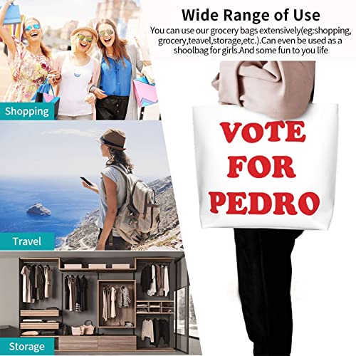 Coirtbom Vote For Pedro 2024 Tote Bag Ladies Cute Shopping Bag Large Capacity Shoulder Bag Work Fit Fashion Handbag Organizer