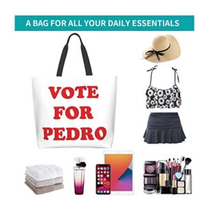 Coirtbom Vote For Pedro 2024 Tote Bag Ladies Cute Shopping Bag Large Capacity Shoulder Bag Work Fit Fashion Handbag Organizer