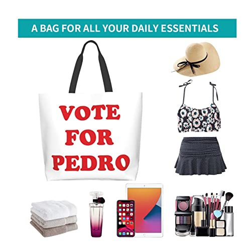 Coirtbom Vote For Pedro 2024 Tote Bag Ladies Cute Shopping Bag Large Capacity Shoulder Bag Work Fit Fashion Handbag Organizer