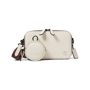 COACH Charter Slim Crossbody in Pebble Leather with Sculpted C Hardware Branding Chalk One Size