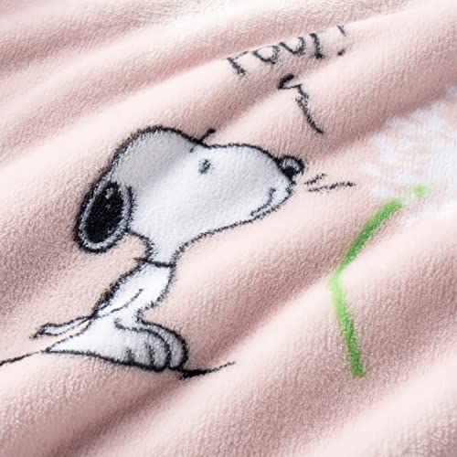 Berkshire VelvetLoft® Peanuts® Snoopy Cute Character Plush Throw Blanket,Peanuts Snoopy Make A Wish Spring Pink, Throw (55" x 70")