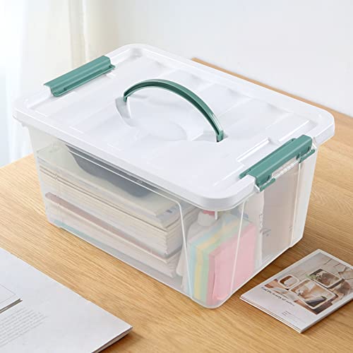 Joyeen 6-pack Latching Storage Boxes, Clear Plastic Bins Totes with Lids, 14 Quarts