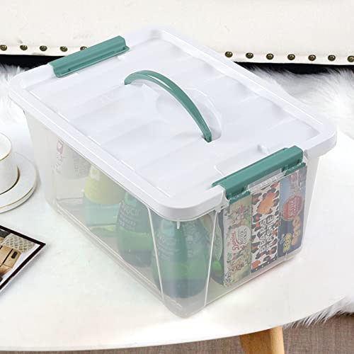 Joyeen 6-pack Latching Storage Boxes, Clear Plastic Bins Totes with Lids, 14 Quarts