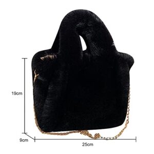 Fluffy Tote Bag for Women Plush Shoulder Fashion Autumn Winter Luxury Faux Fur Soft Girls Fuzzy Purse Overlarge Hobo Handbag