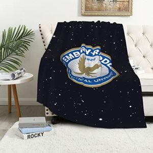 embry-riddle aeronautical university flannel throw blanket, 40×60 inches soft blanket for couch, cozy, warm ，all season.
