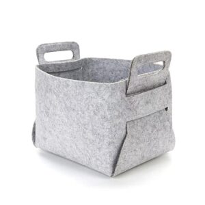 gelnnd storage basket felt storage bin collapsible & convenient box organizer with carry handles for office bedroom