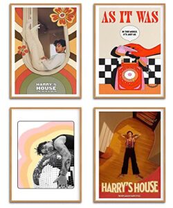 wudjxg harry styles album cover poster hl as it was music posters aesthetic decor hd print room pictures canvas wall art 4 sheet 8×10 inch unframed