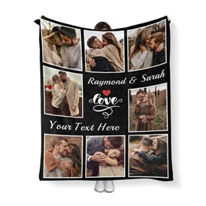 sycamo custom blanket with photos, gifts for girlfriend gifts for boyfriend, for couples family, personalized throw blanket for christmas birthday valentine’s day anniversary